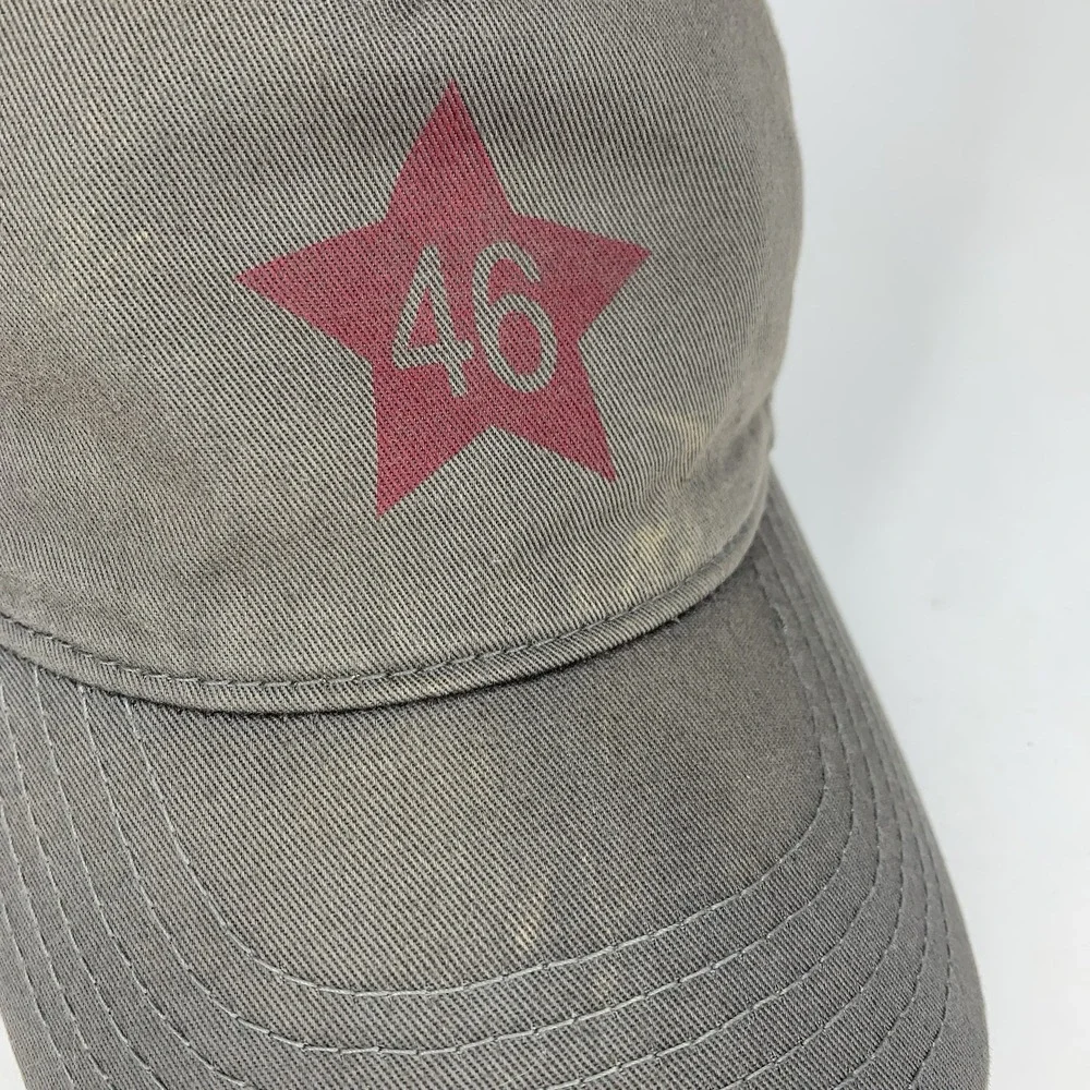Red Star 46 Hat Women / Youth Gray Adjustable Snapback Baseball Cap DISCOLORED